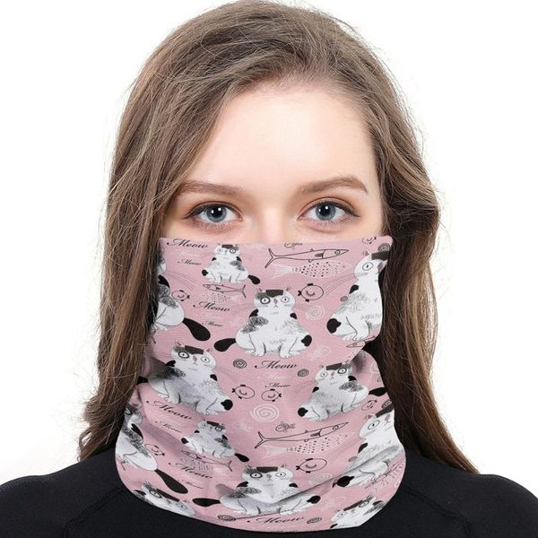 

scarves cute cat and fish mens ladies rectangular hijab scarf custom neck gaiter magic, Blue;gray