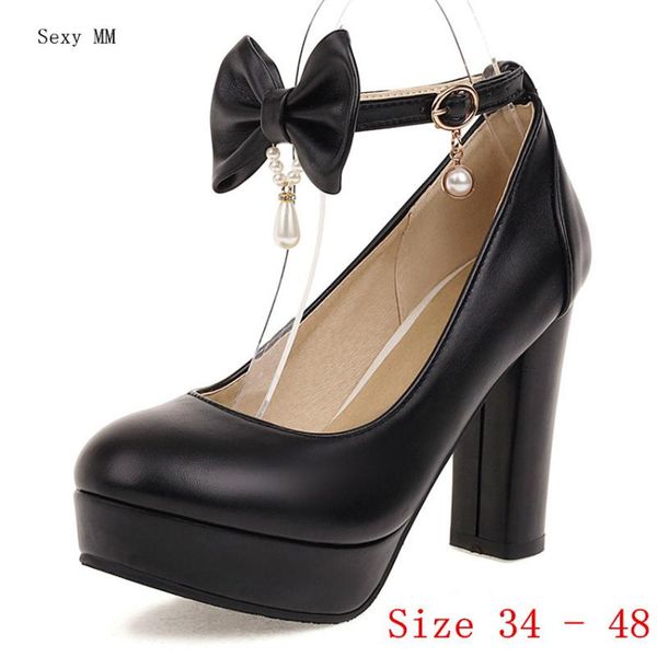 

dress shoes women high heel platform pumps woman heels party kitten plus size 34 - 40 41 42 43 44 45 46 47 48, Black