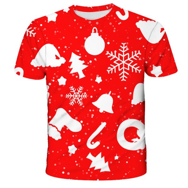 

girls fun santa t-shirt short sleeve 4t-14t summer quick-drying elf christmas elements pretty boy 3d printing t-shirt, Blue
