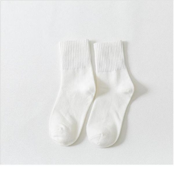 

trendy socks women's comfort forest retro solid color women's socks all-match threaded bright color mid-tu jlljob, Black