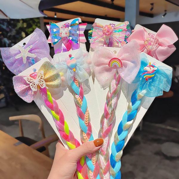 

hair accessories 1pcs fashion ponytail decoration twist braid rope children gift headband wig korean style cloth, Slivery;white