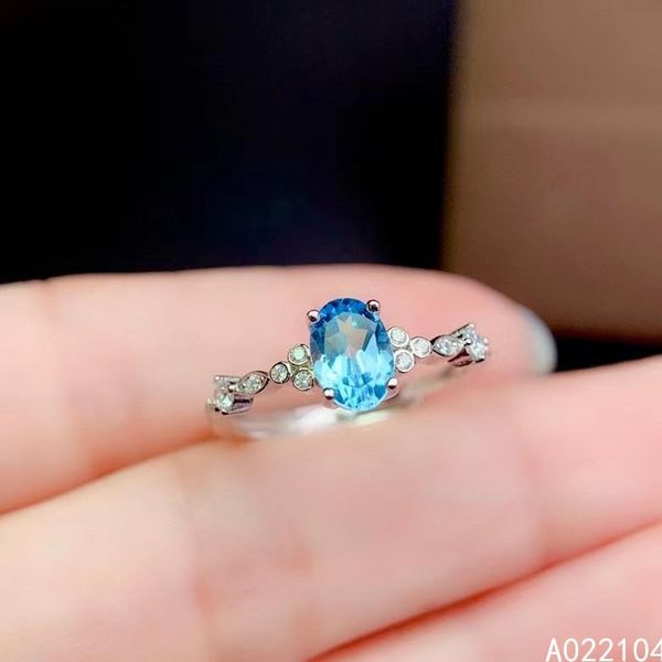 

cluster rings kjjeaxcmy fine jewelry 925 sterling silver inlaid natural sky blue z women classic simple oval adjustable gem ring support, Golden;silver