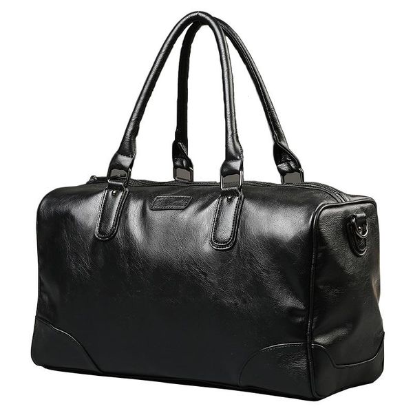 

duffel bags travel pouch bag large capacity male leather business luggage handbag casual multifunction shoulder pt1155