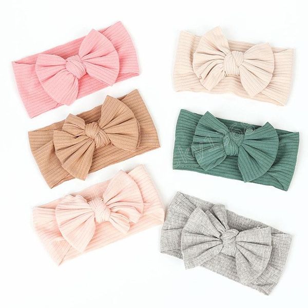 

cute baby kids children solid color bowknots headbands hair accessories handmade elastic hairbands fashion headwear, Slivery;white