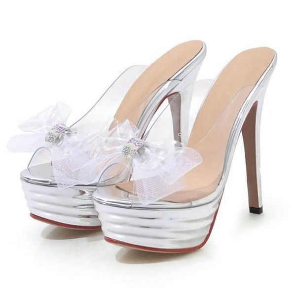 

compare with similar items 2021 summer women slippers platform high heels quality transparent bow decoration female fashion heel casual ladi, Black