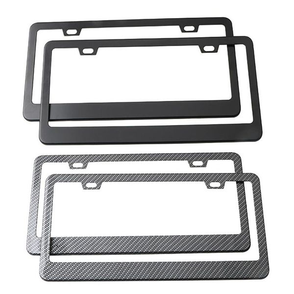 

2 pcs slim bottom license plate frames matte coated wont block letters/stickers