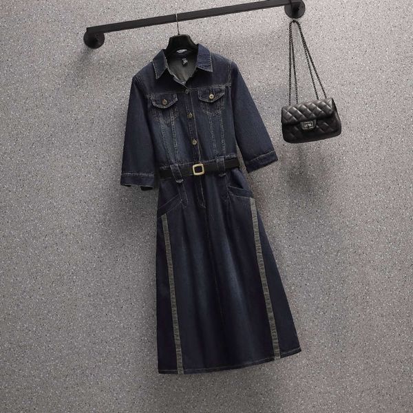 

new large women's denim dress in spring and summer 2021, Black;gray