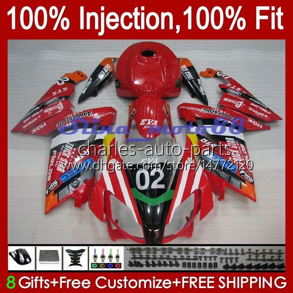 Iniezione corpo per Aprilia RS-125 RSV RS 125 RR 125RR 2006 2007 2008 2009 2010 2011 34No.79 RSV-125 RSV125 R 06-11 RSV125RR RS4 RS125 06 07 08 09 10 11 Carena JOMO Rosso