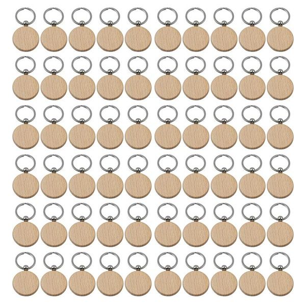 

hooks & rails 60pcs blank round wooden key chain diy wood keychains tags can engrave gifts