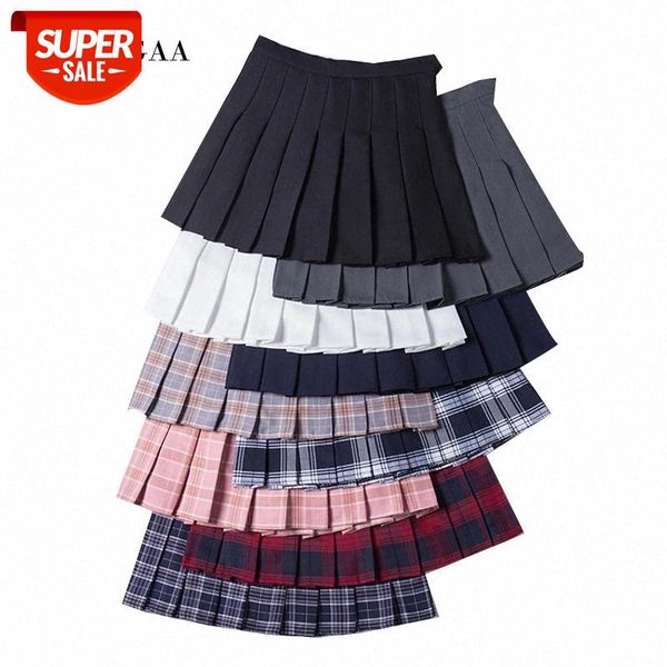 

fashion women skirt preppy style plaid skirts high waist chic student pleated skirt harajuku uniforms ladies girls dance skirts #ou7f, Black