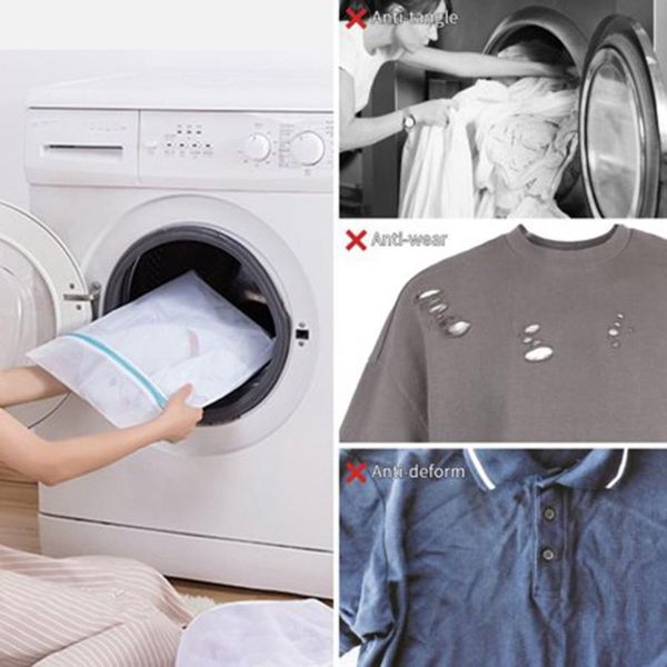 

hangers & racks zippered mesh laundry bag 4pcs polyester washing net for underwear sock machine pouch clothes bra bags