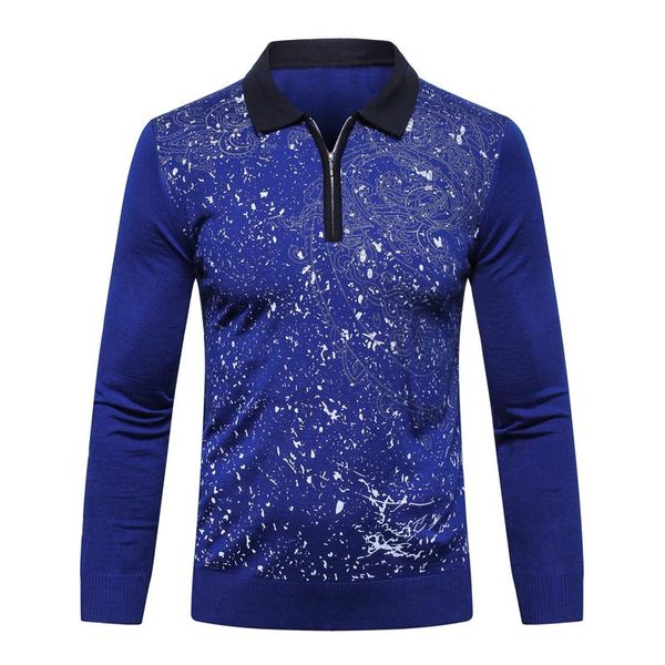 

wool sweater men's 2021 new fashion long sleeve zipper printing casual big size -5xl comfortable, White;black