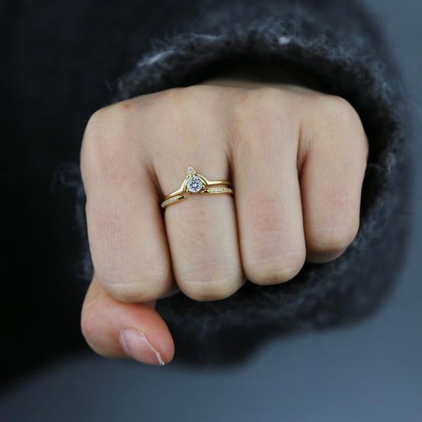 

wedding rings fashion stack stackable set gold filled mini delicate minimal thin cute women lady jewelry ring luxury gift, Slivery;golden