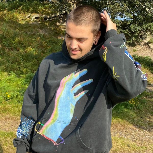 

men 2022 magic hand printed hoodies sweatshirts novelty fleece hoodie designer sweatshirt men's fashion hip hop, Black