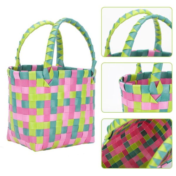 

storage baskets 1pc colorful basket female summer beach bag mini holder