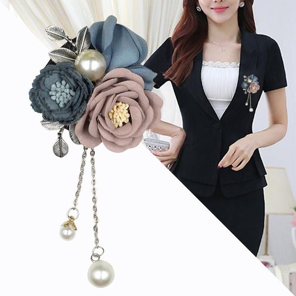 

pins, brooches 3d handmade flower ol box packing broche de flor fleur for hairpin/bag ornaments/shawl decoration, Gray