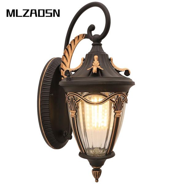 

outdoor wall lamps mlzaosn flower basket old copper lamp european garden led corn bulbs balcony waterproof courtyard stairs