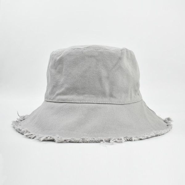 

the latest solid color washed hole female basin hat student lady simple sunscreen sun hat four seasons fisherman hat tide, Blue;gray