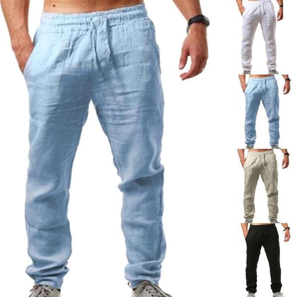 

men's pants casual long retro sports solid yoga jogger running elastic waist clothing trousers m-3xl, Black