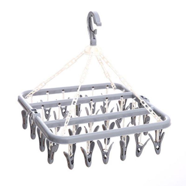 

hangers & racks foldable 32 peg windproof clothes hanger dryer washing line airer socks 203f