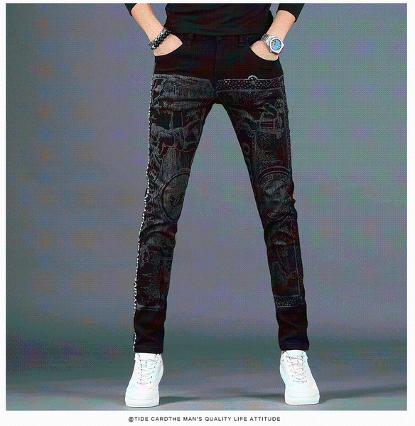 

men's jeans sw03126fashion 2021 runway european design party style clothing, Blue