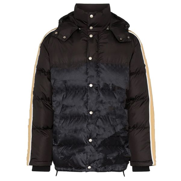 

men desiger down coat winter mens jackets long sleeve letter printed with hooded man woman fashion clothing parkas size s-2xl, Black