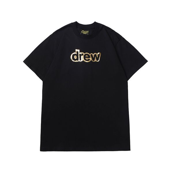 

development 2021 drew house golden secrect tee short print loose round neck men's t-shirts brand house tees new short sleeve s-xxl, White;black
