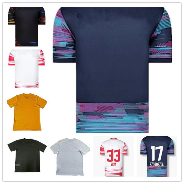 

21 22 soccer jerseys silva olmo nkunku poulsen haidara laimer camiseta adams maillot moriba brobbey 2021 2022 football shirts kits uniform h, Black;yellow