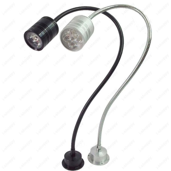 

flexible pipe 3w/5w led wall picture lamp table spot light reading lighting silver/black shell display case study room bedroom