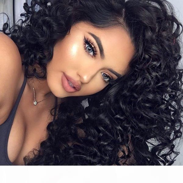 

viya deep wave mongolian human hair bundles with 13*4 lace frontal part remy hair natural black color can be colored, Black;brown