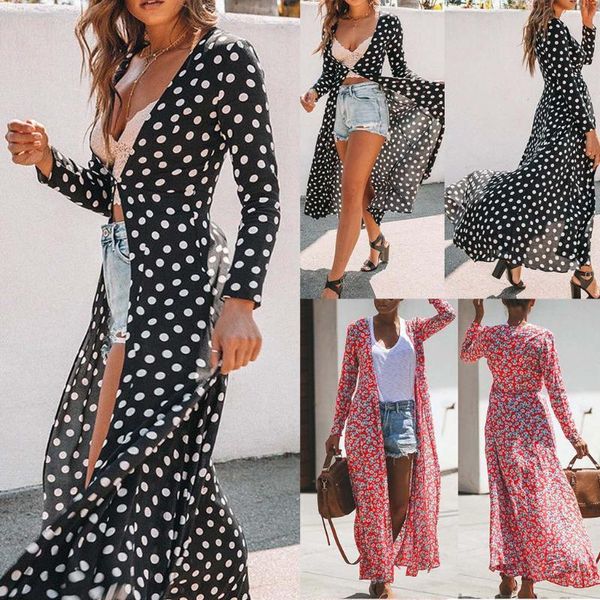 

women's jackets floral long sleeve chiffon boho kimono cardigan coat blousestranger trench joggers turt, Black;brown