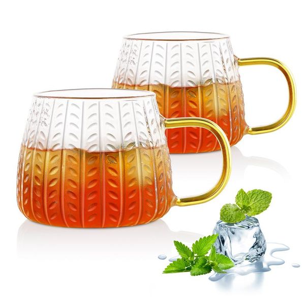 

mugs water wave ripple surface glass tea cup stand for table tumbler cat mug afternoon coffee accessories wedding gift