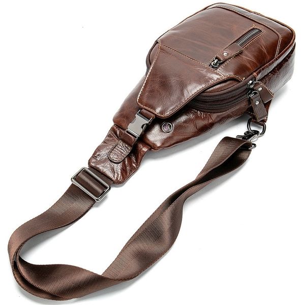 

leather, leather multi-function men's chest bag, leisure bag, korean version, earphone, oblique shoulder, bag, new series, 2019