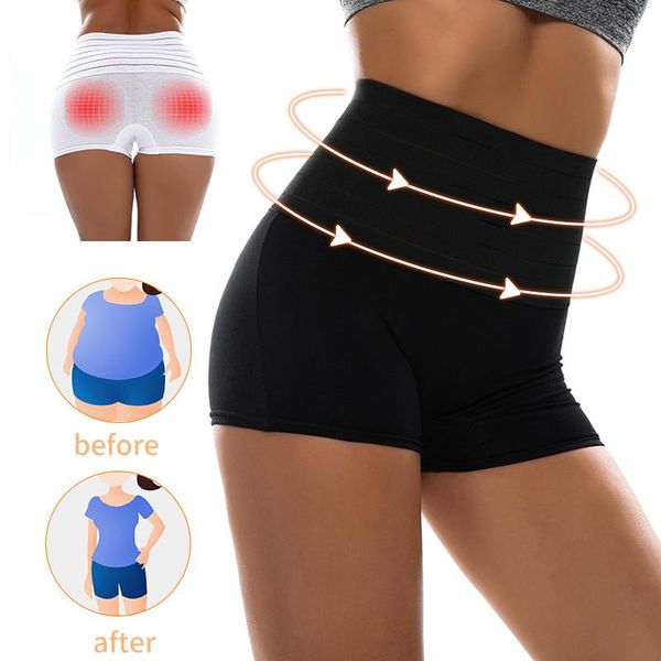 

women's shapers women high-waist briefs body shaper seamless underwear bulifter waist trainer tummy control panties belly, Black;white