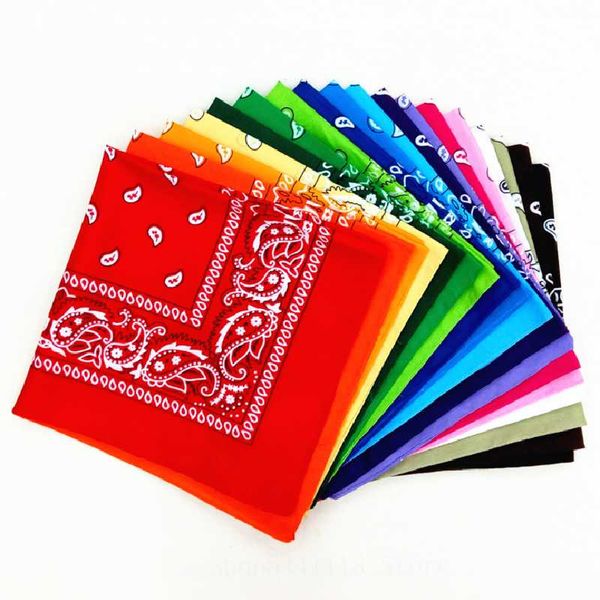 

cycling caps & masks 2021 fashion 100% cotton bandana square scarf 54cm*54cm headband printed for women/men/boys/girls hiking headscarf, Black