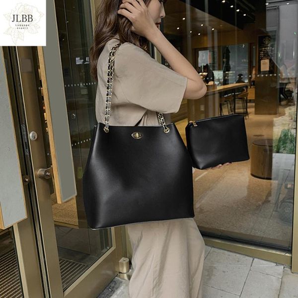 

casual chain bucket bags for ladies large-capacity shoulder bags solid color handbag fashion desinger luxury women crossbody bag