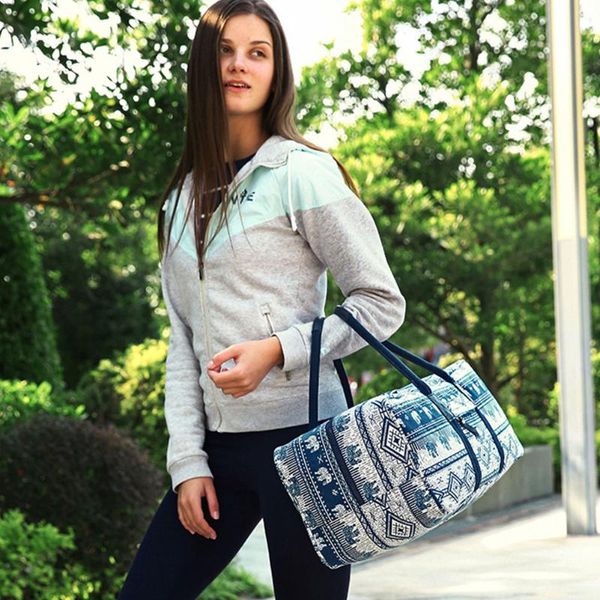 

outdoor bags handbag casual dancing printed carrier multi-functional yoga bag large capacity tote storage mat gym fitness sport zipper