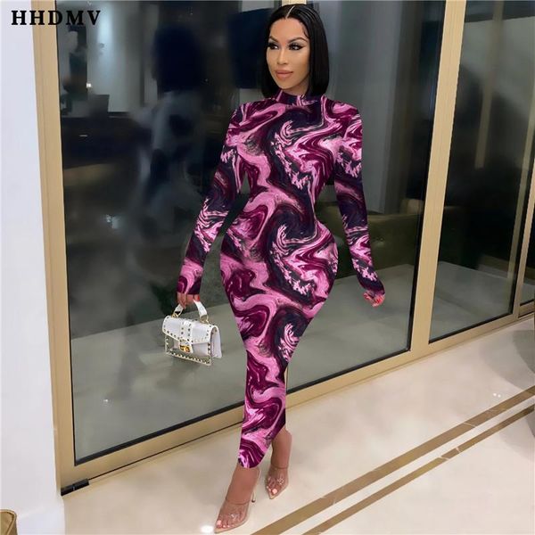 

casual dresses hhdmv 2021 women fashion high street style long sleeve round neck printed ankle-length, Black;gray