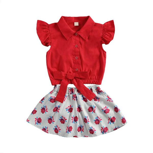 

clothing sets 2pcs summer toddler infant baby girls cotton casual outfits set short sleeve blouse shirts+floral shorts cute clothes, White