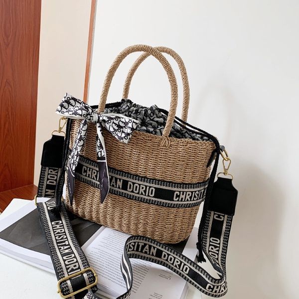 

d-house woven bag 2021 summer rattan bamboo grass beach vegetable basket hand luxuryss designerss yw