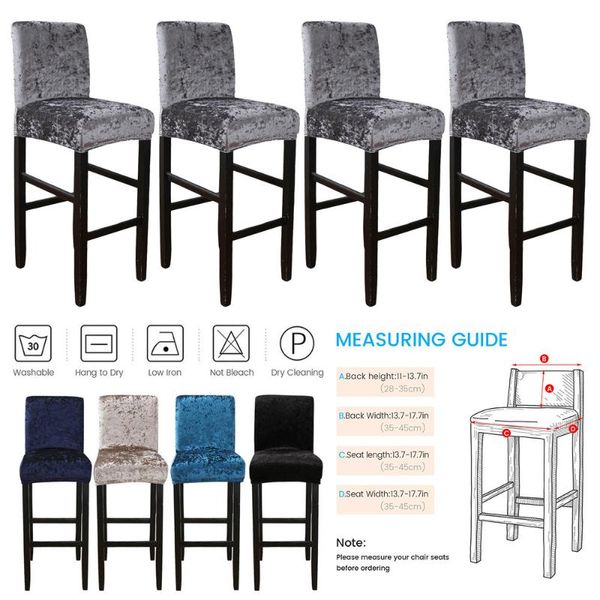 

chair covers high stool cover elastic polyester spandex solid color banquet party bar home protector slipcover