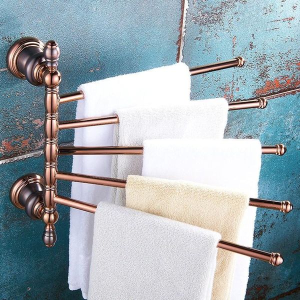 

towel racks orb color five-bar black with gold three-bar bathroom set,american all-copper rotating rail, rose activity bar