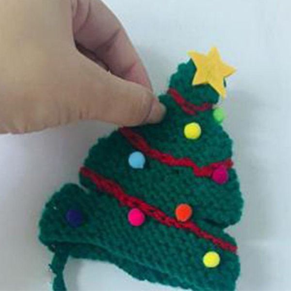

halloween cute christmas tree knitted woolen cap pet crossdresser hat soft dog 27re