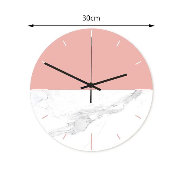 

wall clocks creative clock 12 inch pink marble kids room decoration colorful watch silent movement unique gift