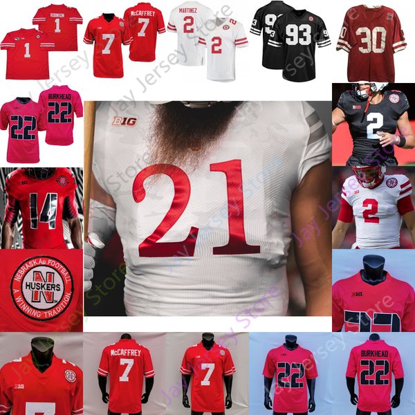 

nebraska cornhuskers football jersey ncaa college casey thompson anthony grant luke reimer isaiah garcia-castaneda trey palmer suh martinez, Black;red