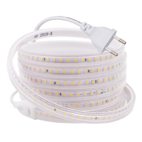

strips 120led/m 2835 led strip light 220v 110v waterproof flexible ribbon lights tape lamp with eu us uk power plug warm white blue