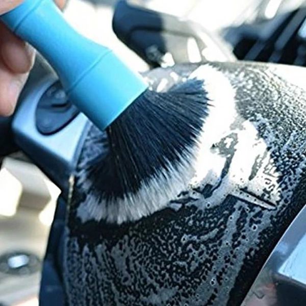

car sponge 2pcs cleaning brush bristles dashboard detailing maintenance portable