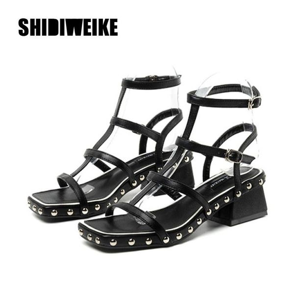 

sandals fashion rivet wedge women shoes platform high summer roman va962, Black