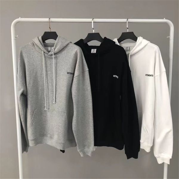 

2021 new black white hoodie men women vetements hoodies hood tonal embroidered vtm sweatshirts letters printed g7pa