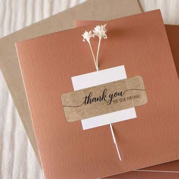 

gift wrap lohas 120pcs/roll thank you for your order stickers 3*1 inch rectangle labels small business handmade decor paper
